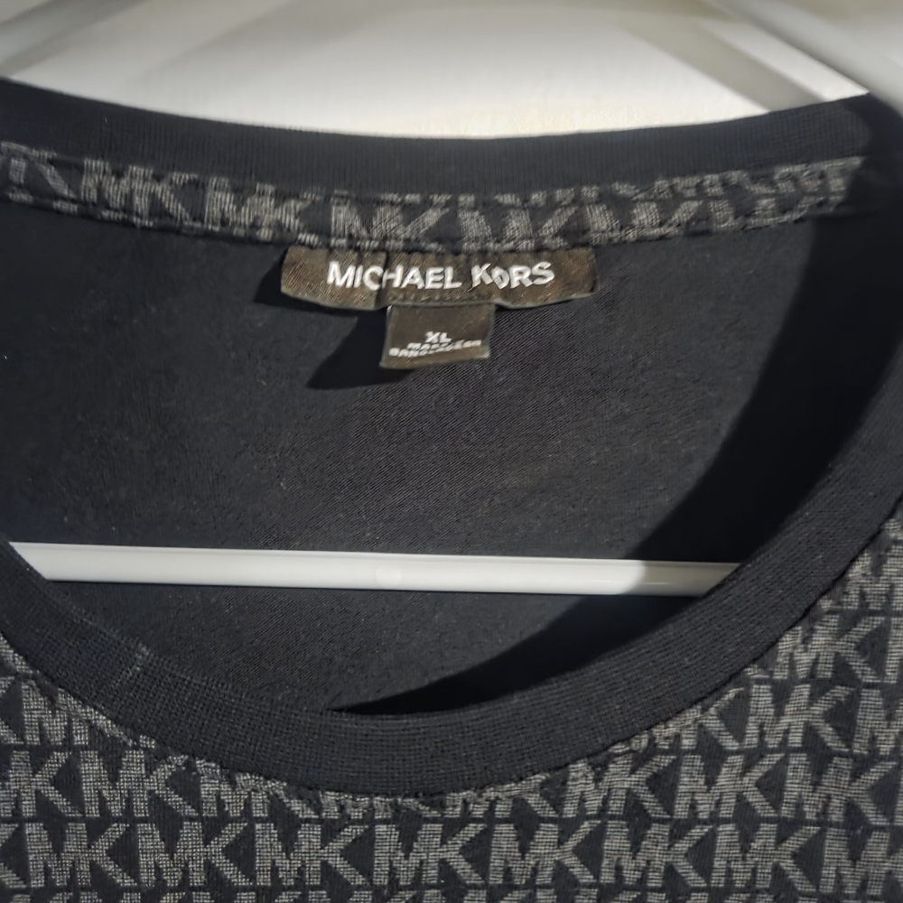 Michael Kors Black and Gray Short Sleeve Tee Mens XL - Picture 2 of 4